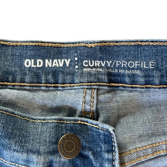 Old Navy Jeans Women's Size 14 LONG Curvy Mid-Rise Medium Wash Stretch - Picture 7 of 8